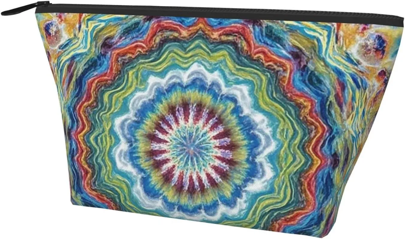 Cosmetic Bag Portable Makeup Bag Tie Dye Toiletry Bag Large Capacity Zipper Pouch Waterproof Toiletry Pouch Makeup Organizer Case for Women Men