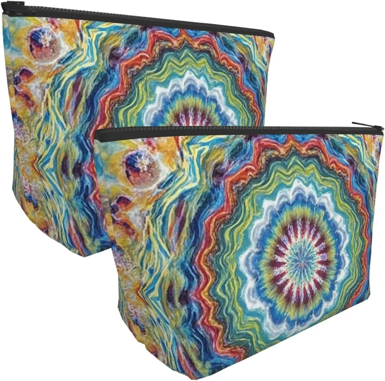Cosmetic Bag Portable Makeup Bag Tie Dye Toiletry Bag Large Capacity Zipper Pouch Waterproof Toiletry Pouch Makeup Organizer Case for Women Men