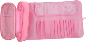 Cosmetic Organizer Bag Brush Rolling Case Multi-compartment Toiletry Bag Makeup Brush Pouch Pink Professional Brushes