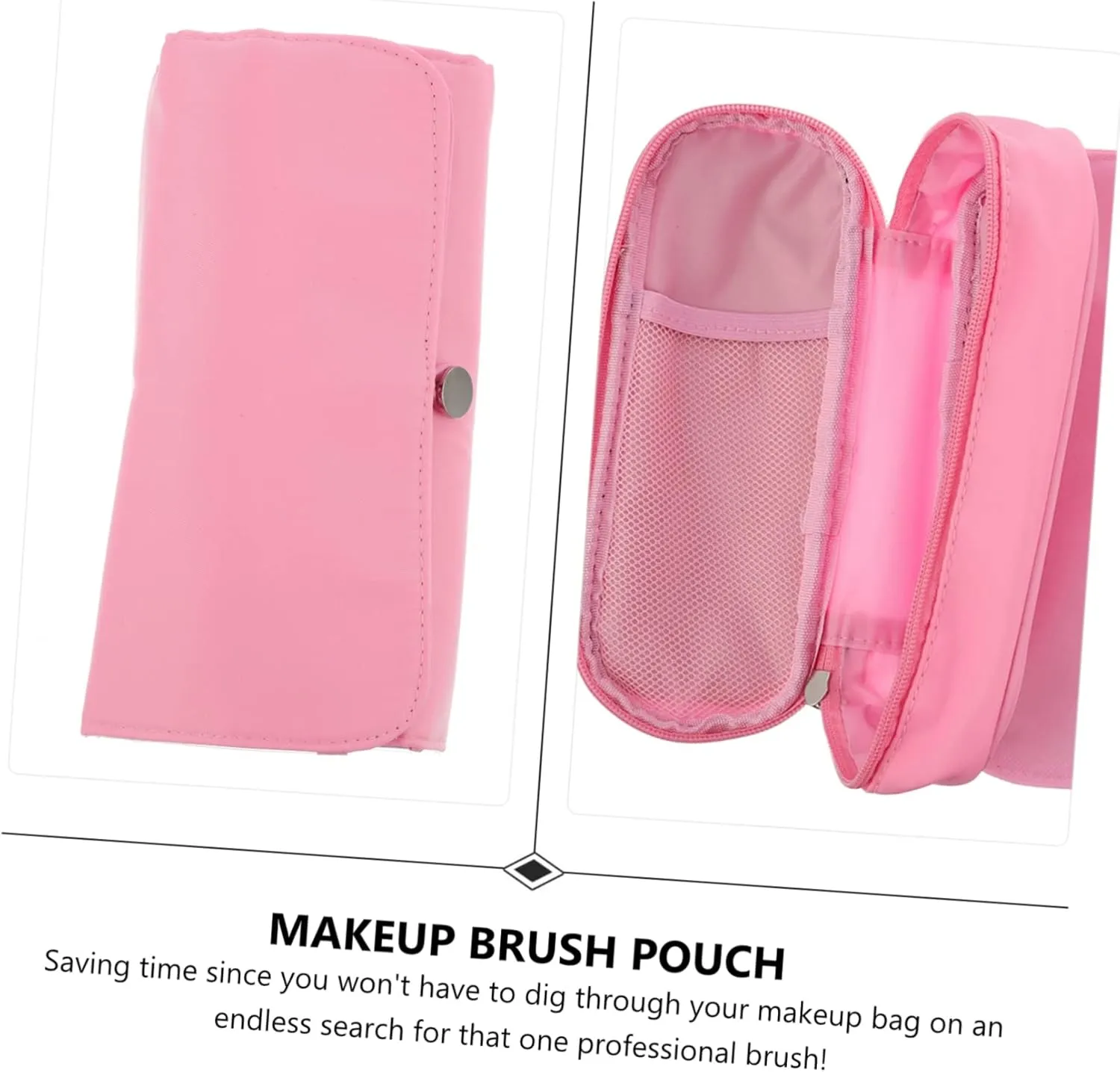 Cosmetic Organizer Bag Brush Rolling Case Multi-compartment Toiletry Bag Makeup Brush Pouch Pink Professional Brushes