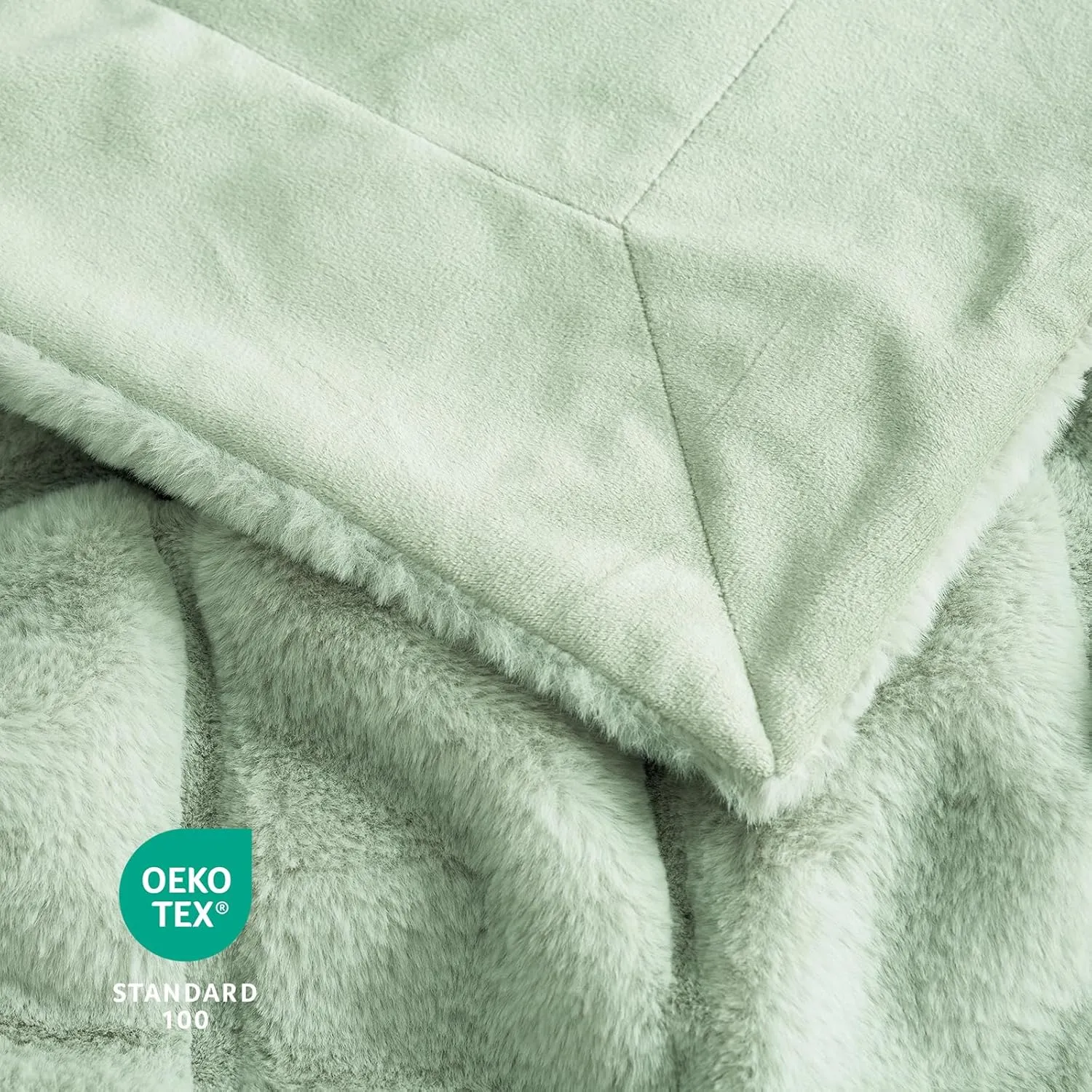 Cozy Bliss Faux Fur Throw Blanket for Couch, Cozy Soft Plush Thick Winter Blanket for Sofa Bedroom Living Room, 50 * 60 Inches Green