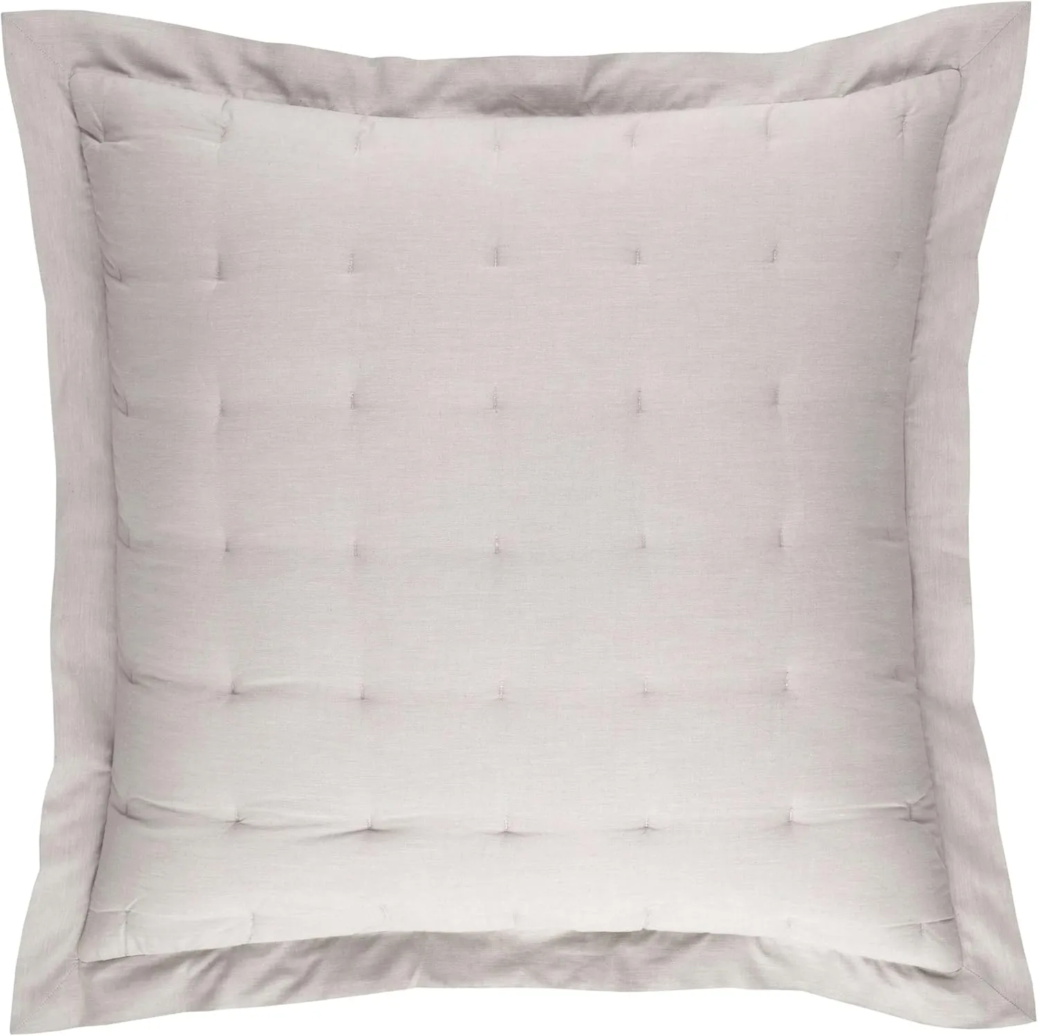 Cozy Cotton Dove Grey Puff Sham, Euro Size, Grey Solid Pattern