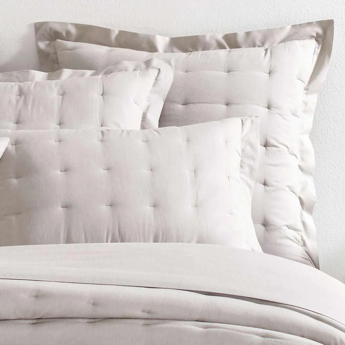 Cozy Cotton Dove Grey Puff Sham, Euro Size, Grey Solid Pattern