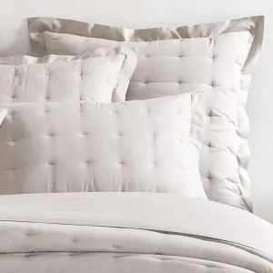 Cozy Cotton Dove Grey Puff Sham, Euro Size, Grey Solid Pattern