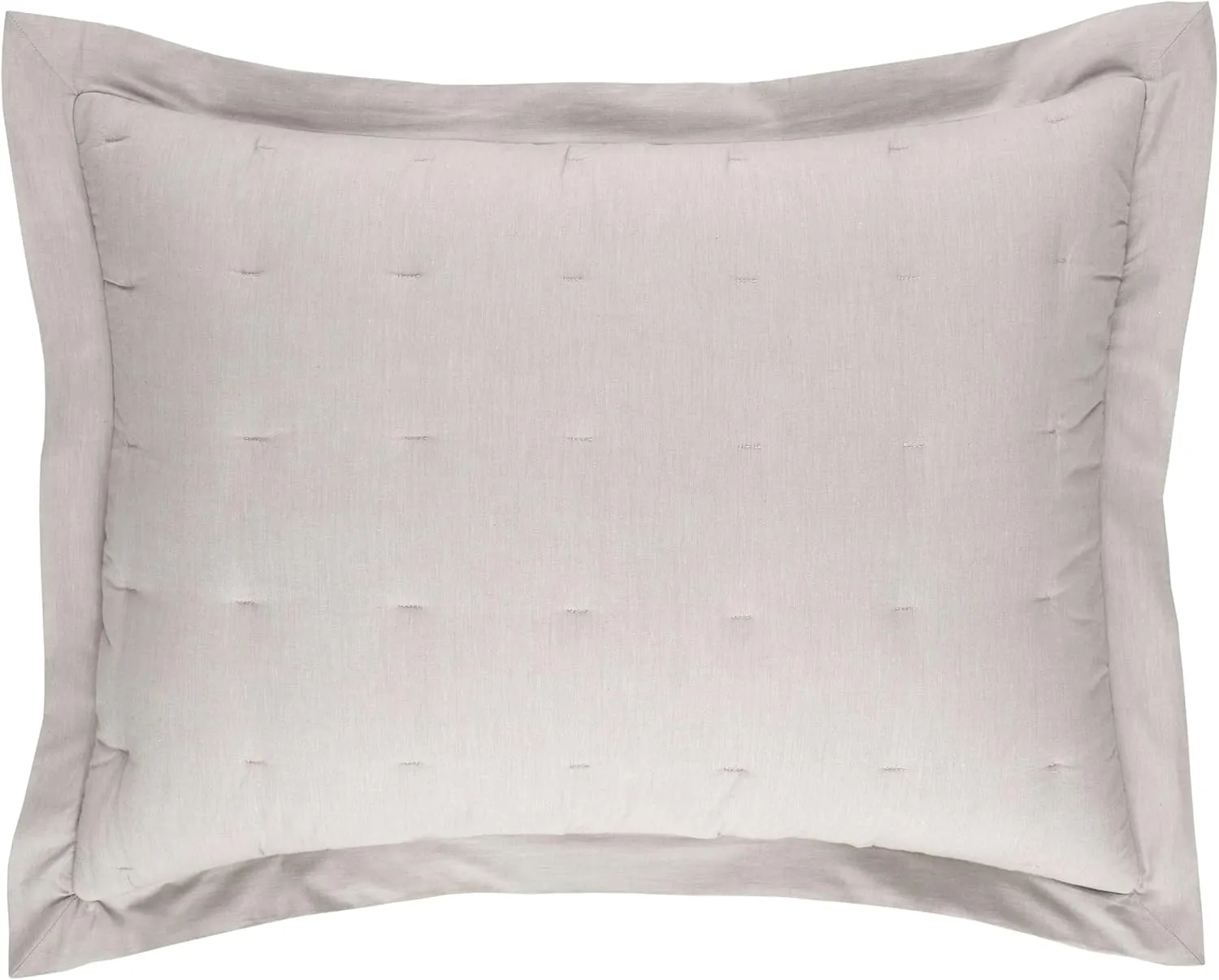Cozy Cotton Dove Grey Puff Sham, Euro Size, Grey Solid Pattern