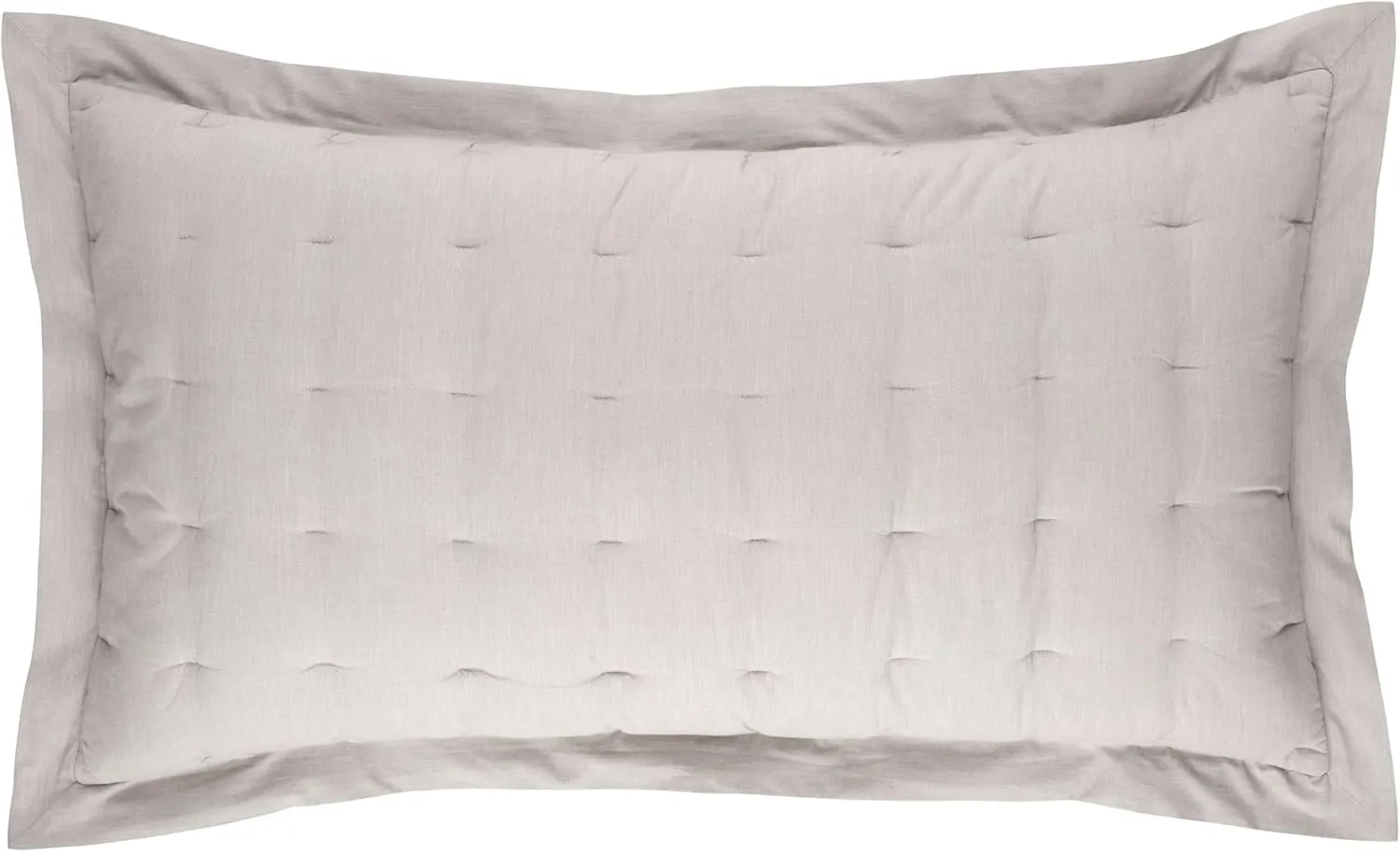 Cozy Cotton Dove Grey Puff Sham, Euro Size, Grey Solid Pattern