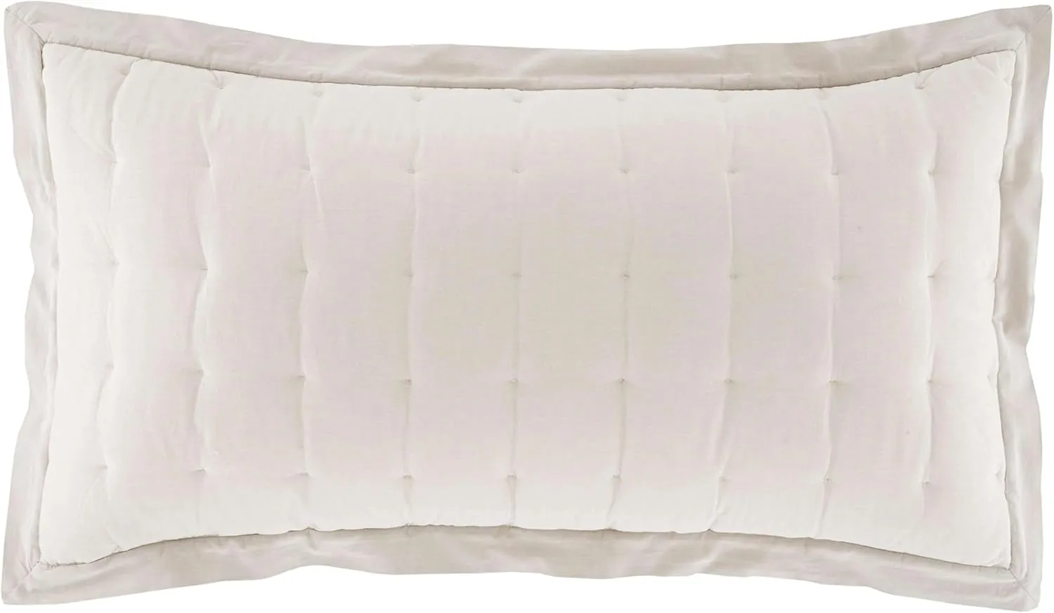 Cozy Cotton Natural Puff Sham, Euro Size, Neutral Solid Pattern