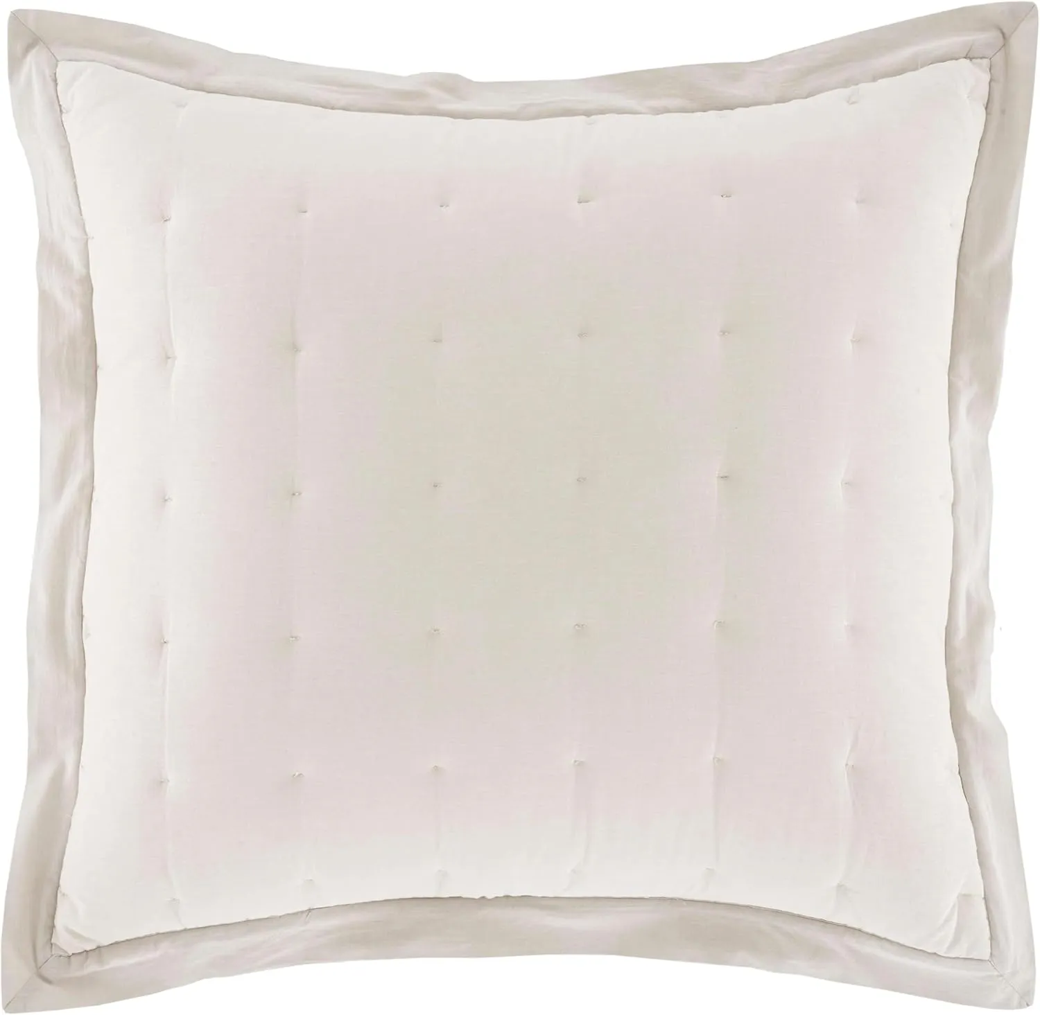 Cozy Cotton Natural Puff Sham, Euro Size, Neutral Solid Pattern