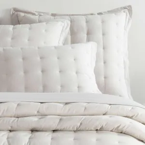 Cozy Cotton Natural Puff Sham, Euro Size, Neutral Solid Pattern