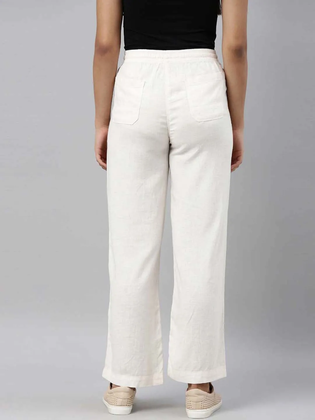 Cream Linen Cargo Pants