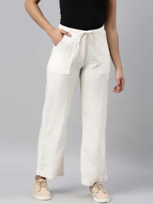 Cream Linen Cargo Pants