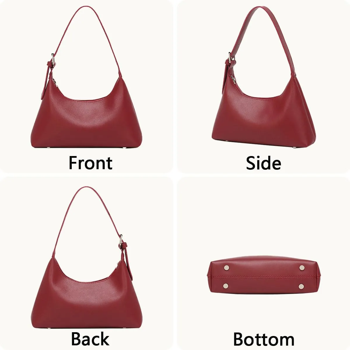 Crescent Hobo Bag for Women Small Shoulder Purse Lightweight PU Leather Tote Handbag 2025