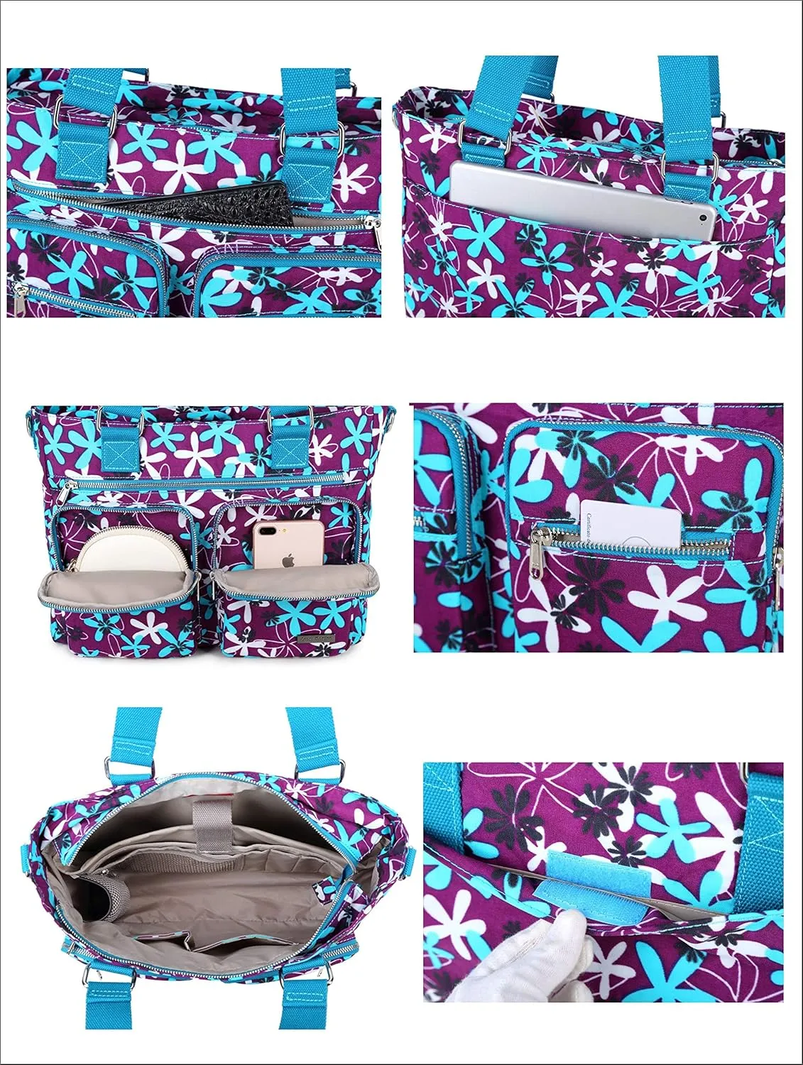 Crest Design Nylon Laptop Shoulder Bag Handbag Teacher Nurse Tote Organizer Travel Work Bag Purse