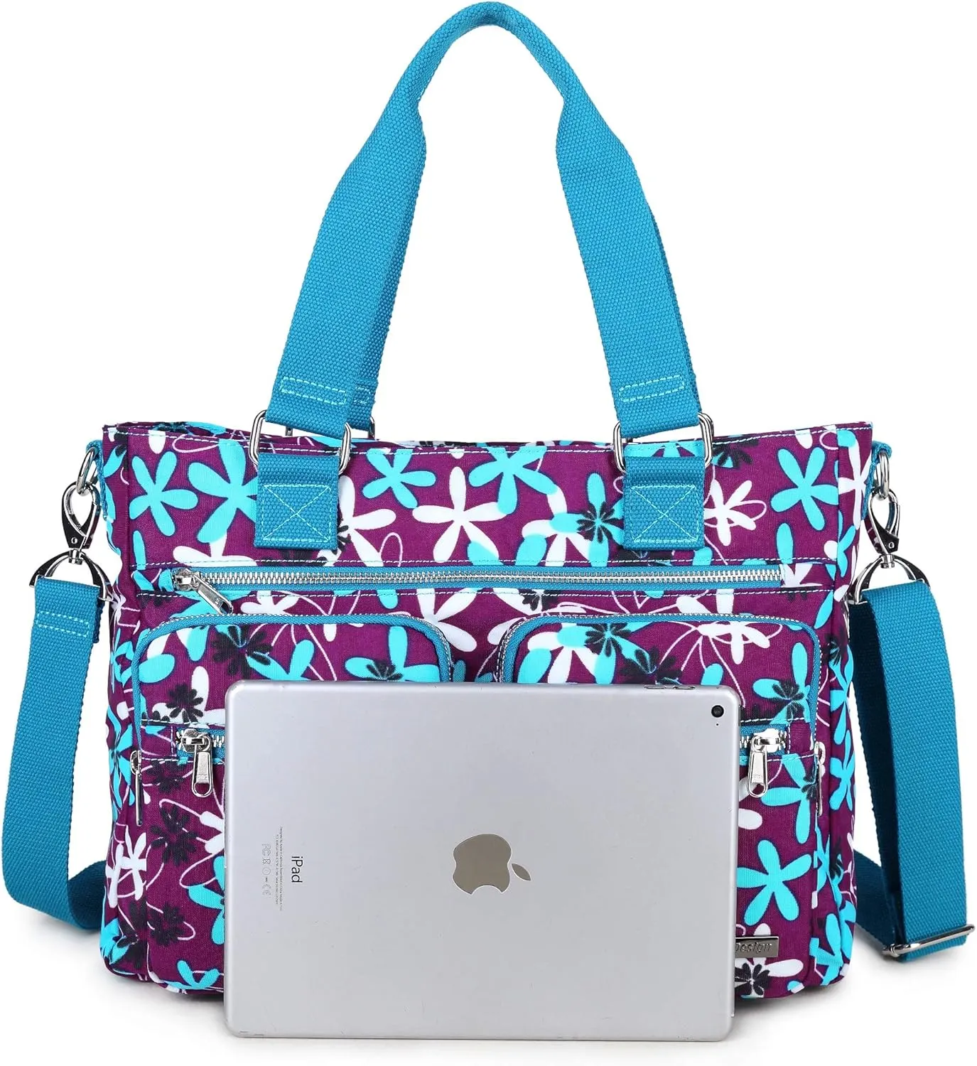 Crest Design Nylon Laptop Shoulder Bag Handbag Teacher Nurse Tote Organizer Travel Work Bag Purse