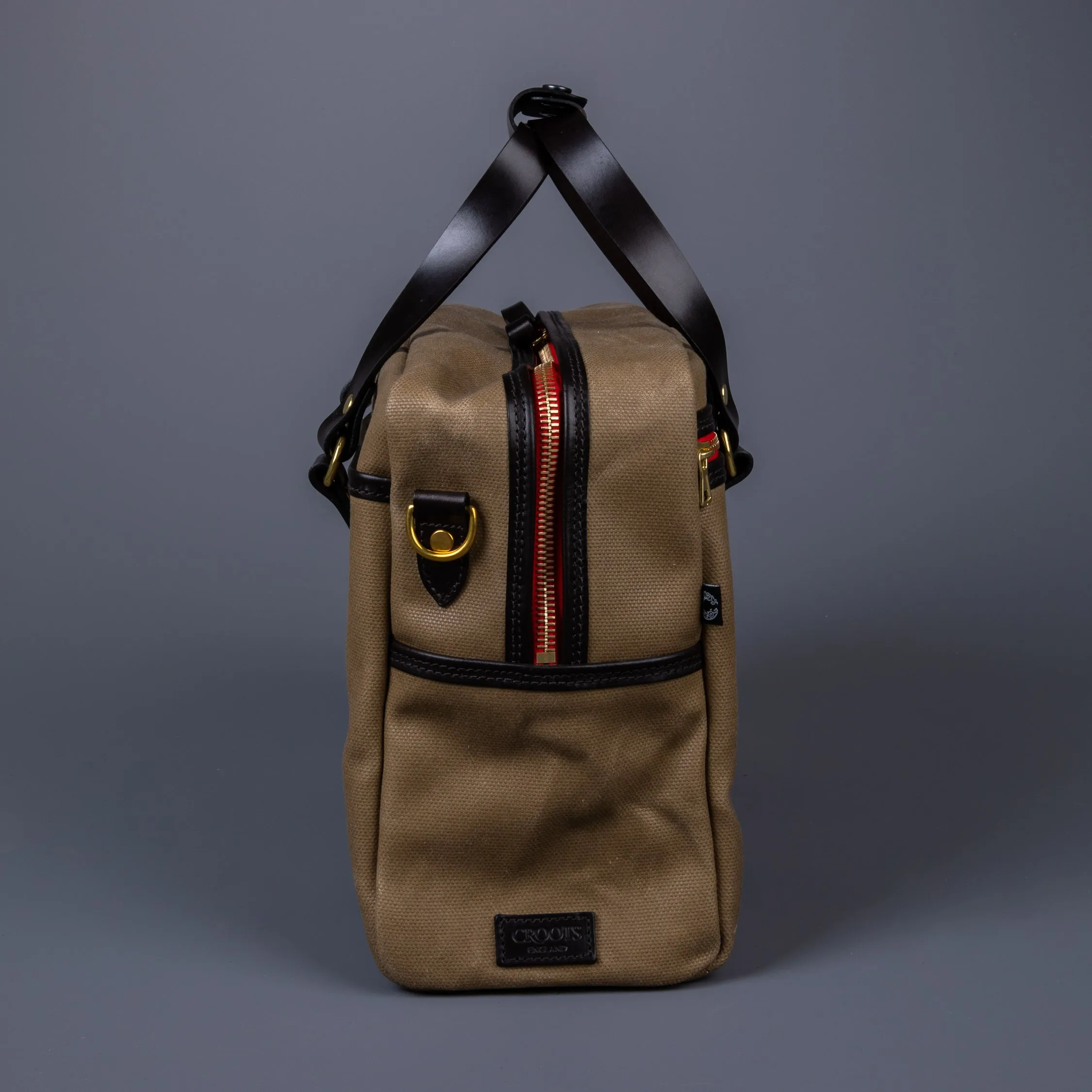 Croots Vintage Waxed Canvas Traveller Bag Sand