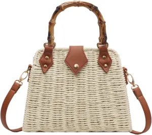 Cross Body Handbags for Women Straw Woven Beach Bag 2025 Summer Handmade Purses Wicker Rattan Bag Holiday