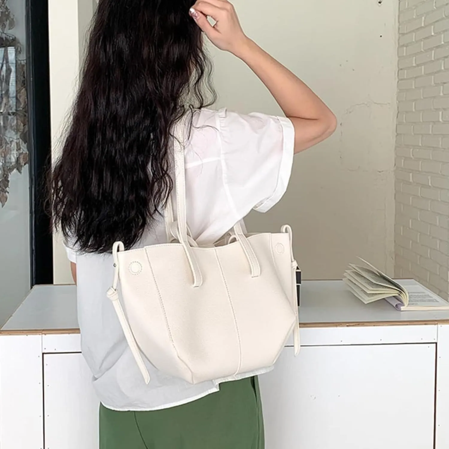 Crossbody Bags for Women Trendy Small Tote Bag Cross Body Purses Faux Leather Handbag