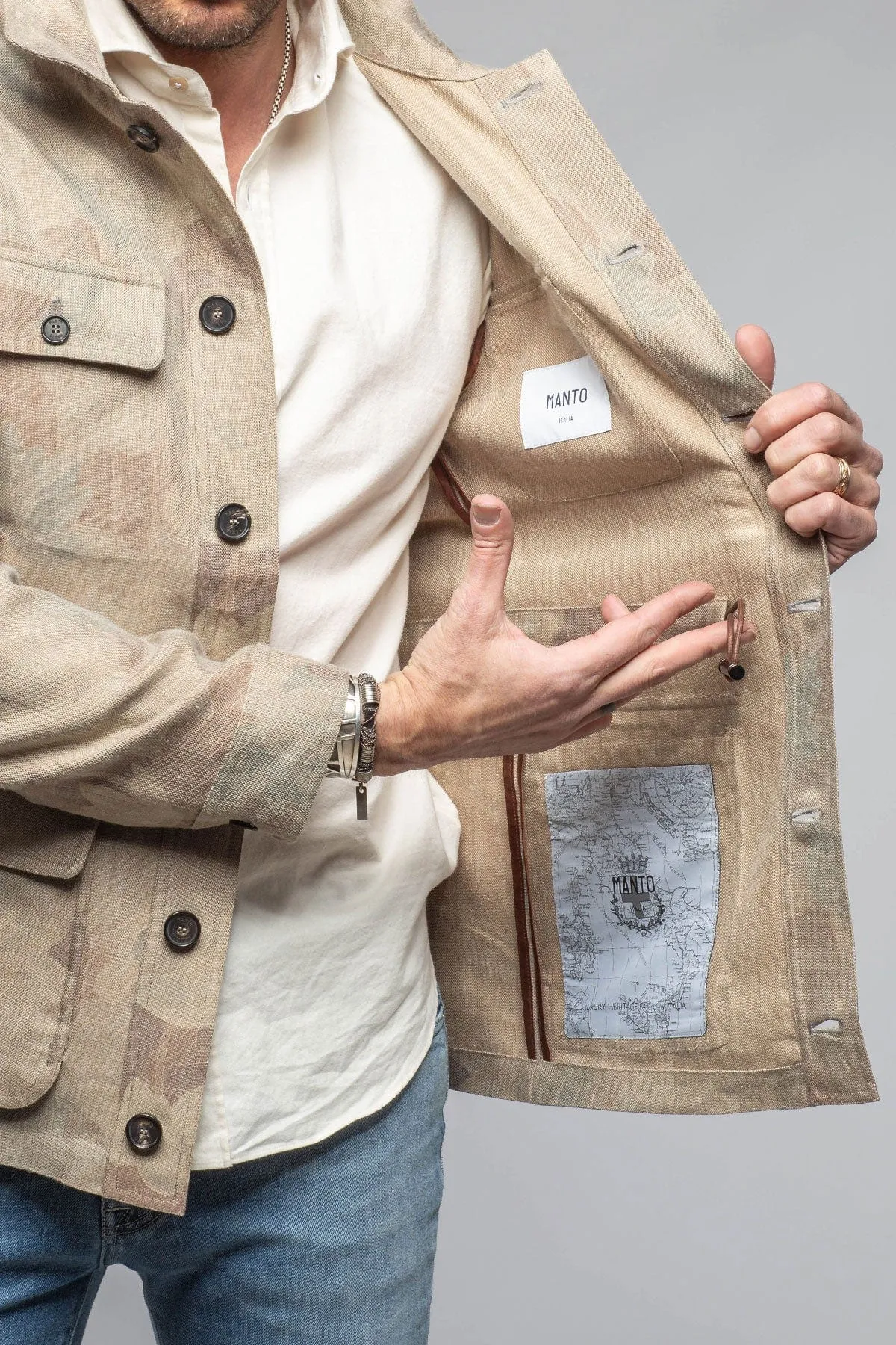 Cuervo Safari Jacket In Printed Canvas