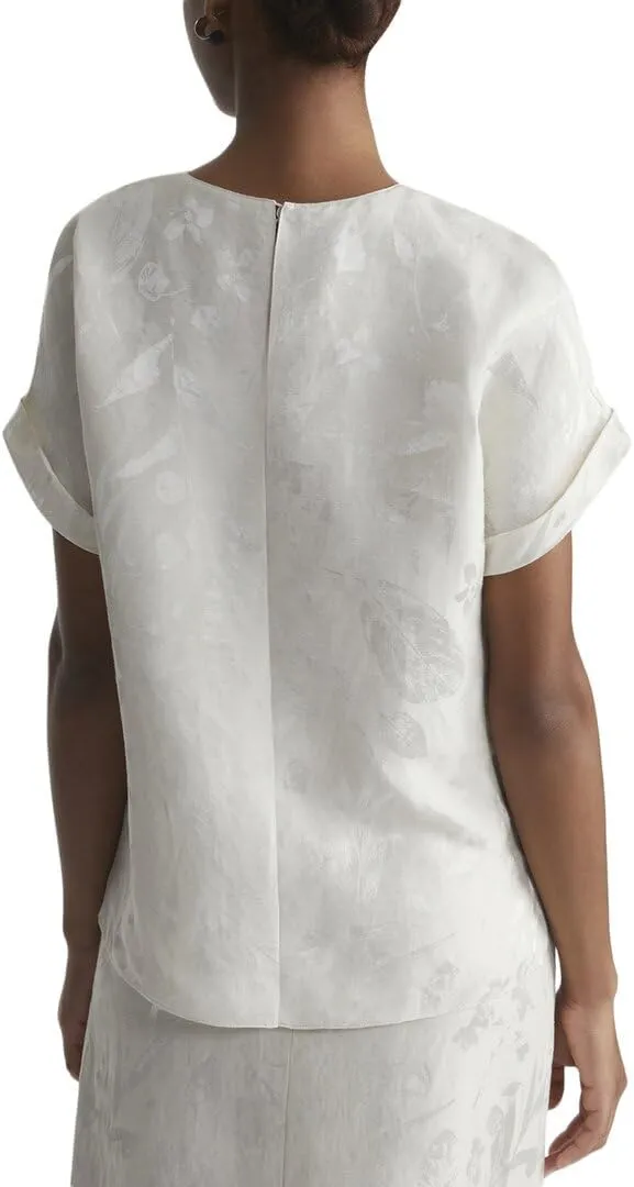 Cuffed Short Sleeve Blouse