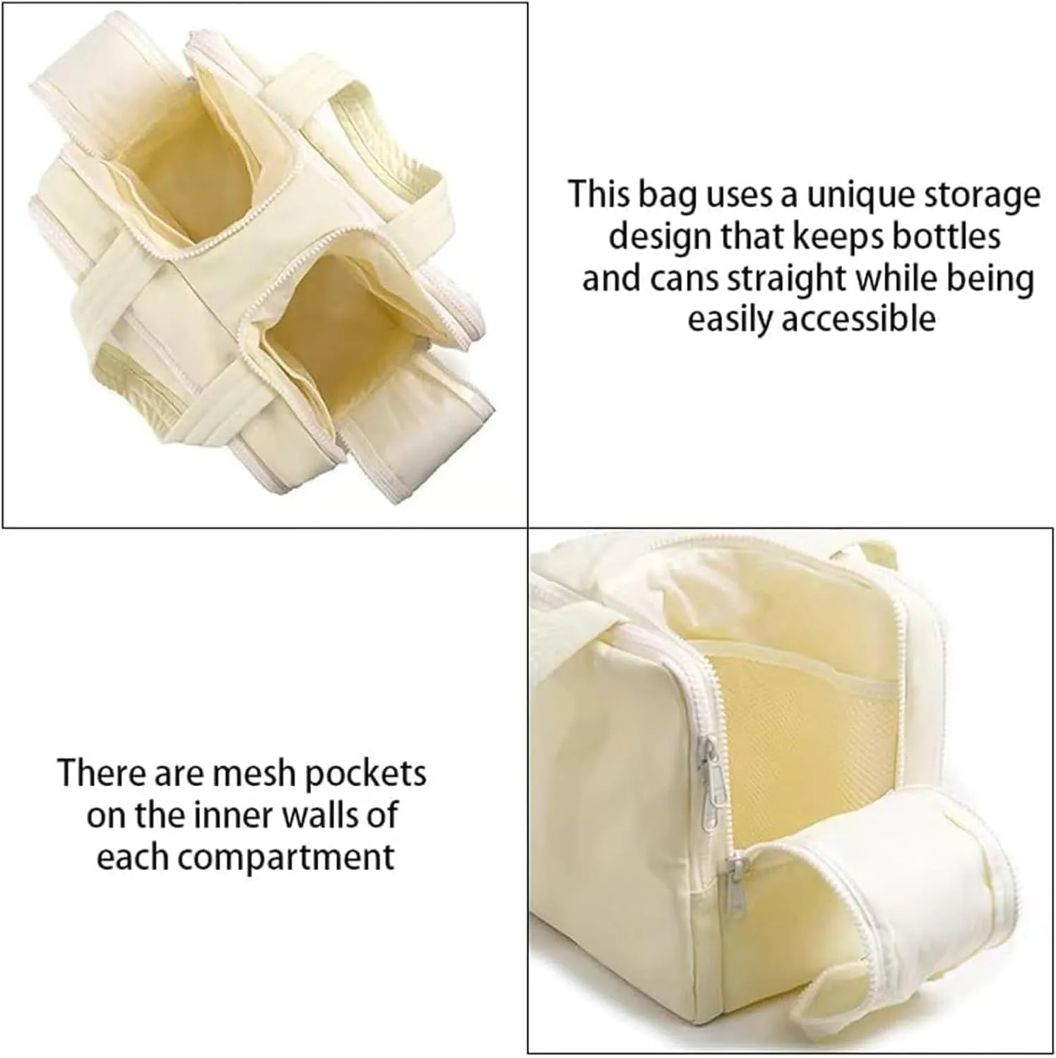 Cureaway Travel Bag, Curetoaway Large Capacity, Wide-Open Waterproof Organizer, Dry-and-Wet Separation, Makeup & Toiletry Bag for Women. (Beige)