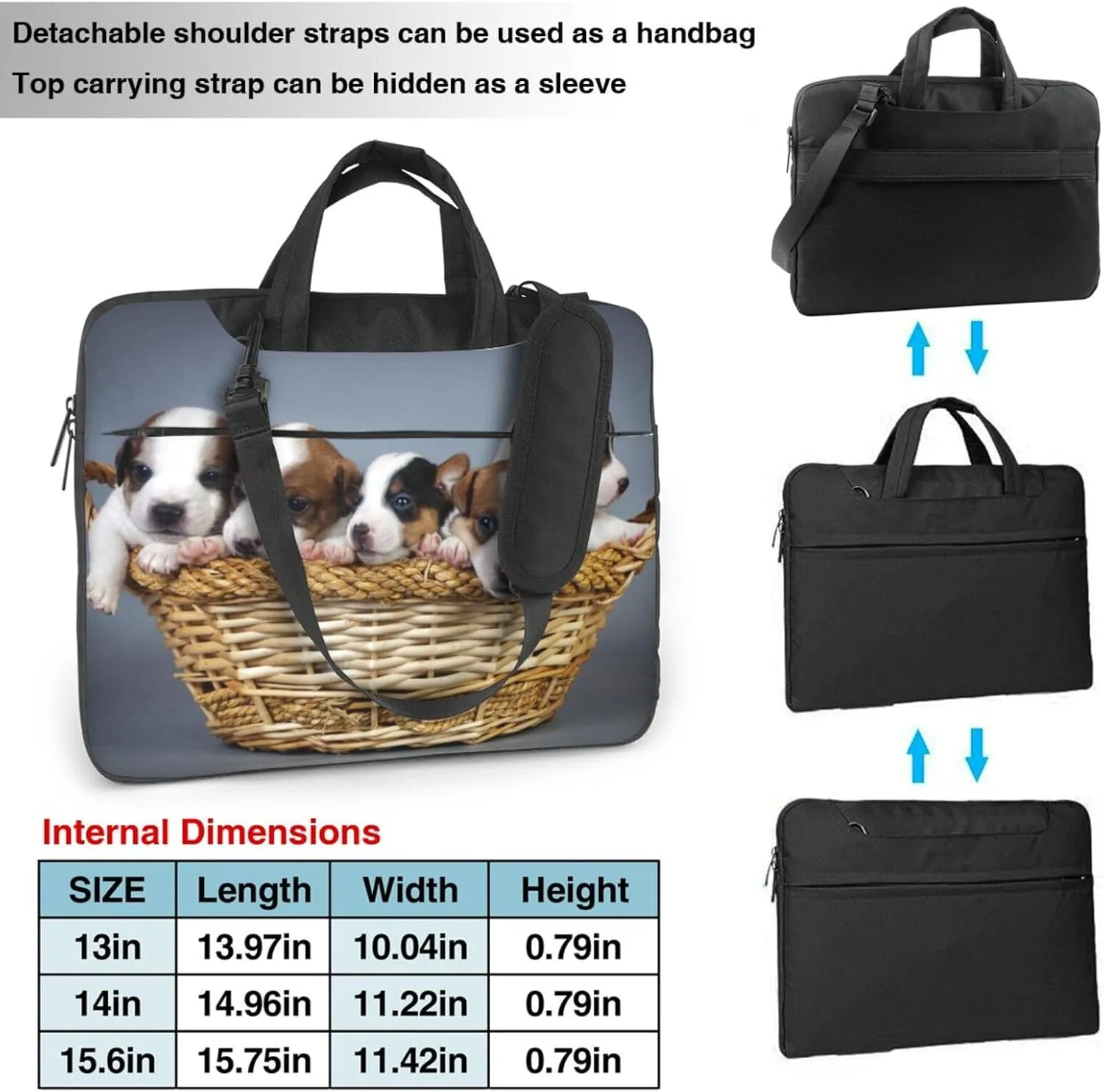 Custom Laptop Shoulder Bag Add Personalized Photo Text Logo Laptop Sleeve Business Briefcase Protective Case for Men Gifts