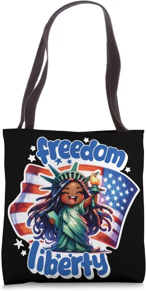 Cute American Stature of Liberty Graphic Design Tote Bag