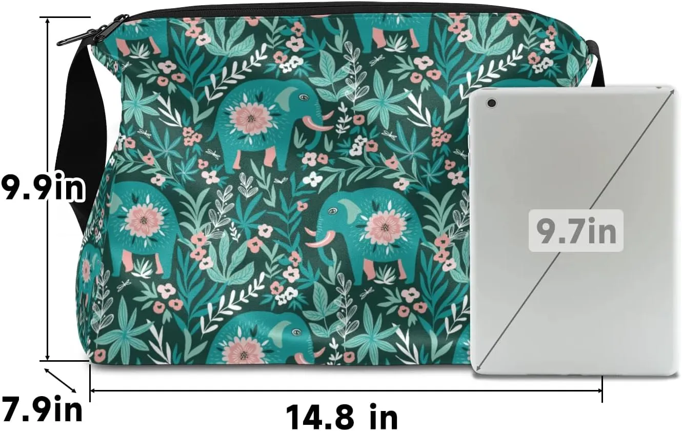 Cute Elephant Flower Small Gym Bag for Men Women Workout Sport Duffle Bag Waterproof Weekender Overnight Bag Lightweight Carry on Tote Bag Crossbody Shoulder Travel Bag for Swim Yoge Dance