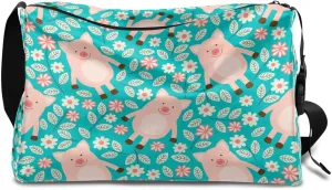 Cute Fat Pig Patterns Small Gym Bag for Men Women Workout Sport Duffle Bag Waterproof Weekender Overnight Bag Lightweight Carry on Tote Bag Crossbody Shoulder Travel Bag for Swim Yoge Dance