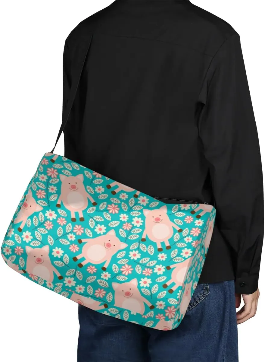 Cute Fat Pig Patterns Small Gym Bag for Men Women Workout Sport Duffle Bag Waterproof Weekender Overnight Bag Lightweight Carry on Tote Bag Crossbody Shoulder Travel Bag for Swim Yoge Dance