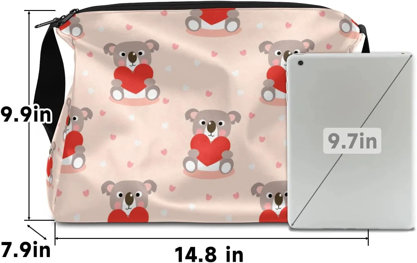 Cute Love Koala Small Gym Bag for Men Women Workout Sport Duffle Bag Waterproof Weekender Overnight Bag Lightweight Carry on Tote Bag Crossbody Shoulder Travel Bag for Swim Yoge Dance