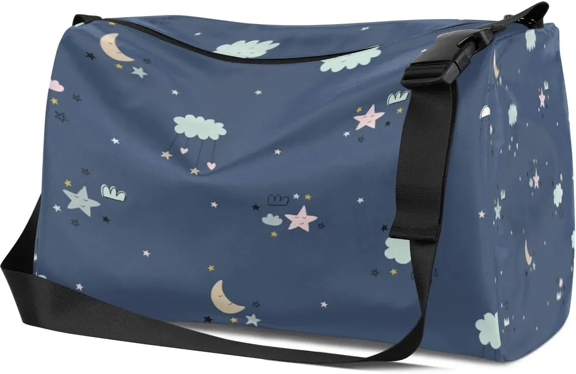 Cute Night Sky Nebula Small Gym Bag for Men Women Workout Sport Duffle Bag Waterproof Weekender Overnight Bag Lightweight Carry on Tote Bag Crossbody Shoulder Travel Bag for Swim Yoge Dance