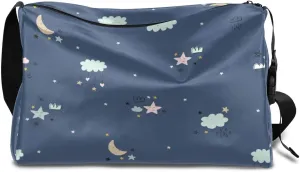 Cute Night Sky Nebula Small Gym Bag for Men Women Workout Sport Duffle Bag Waterproof Weekender Overnight Bag Lightweight Carry on Tote Bag Crossbody Shoulder Travel Bag for Swim Yoge Dance