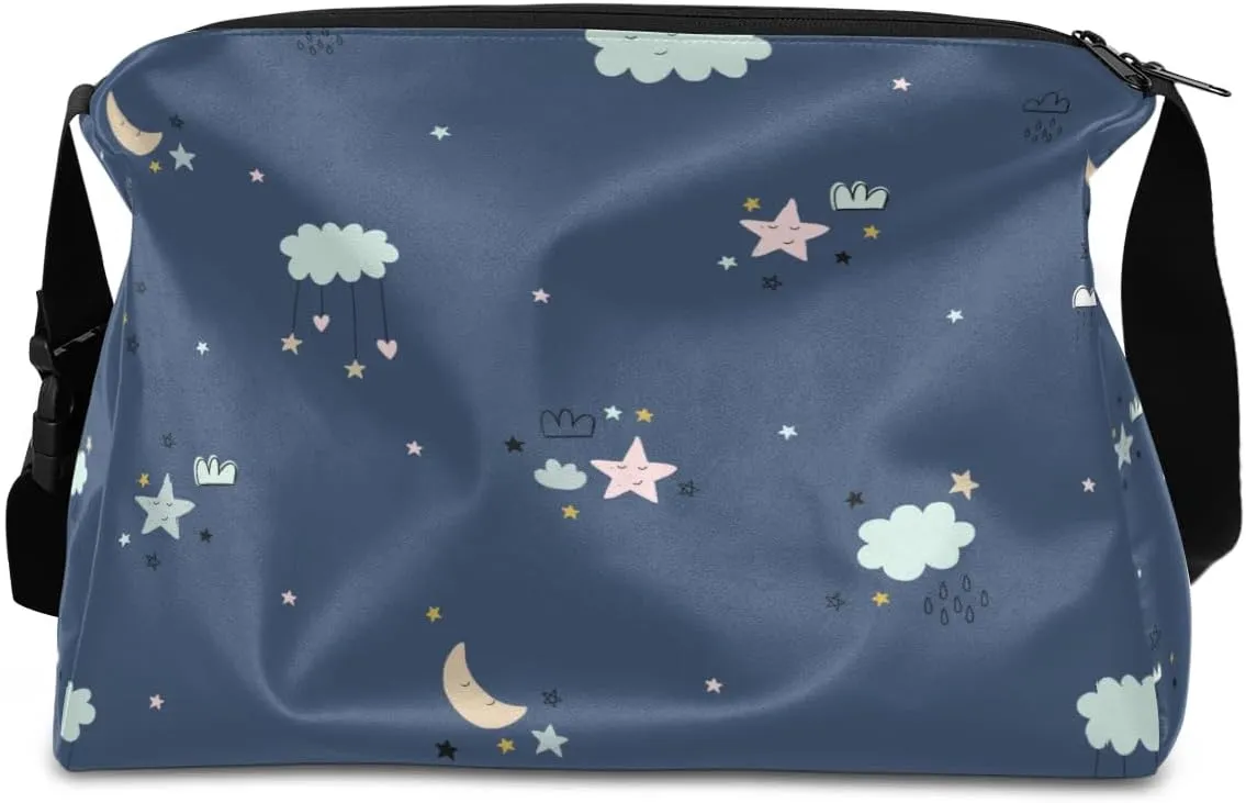Cute Night Sky Nebula Small Gym Bag for Men Women Workout Sport Duffle Bag Waterproof Weekender Overnight Bag Lightweight Carry on Tote Bag Crossbody Shoulder Travel Bag for Swim Yoge Dance
