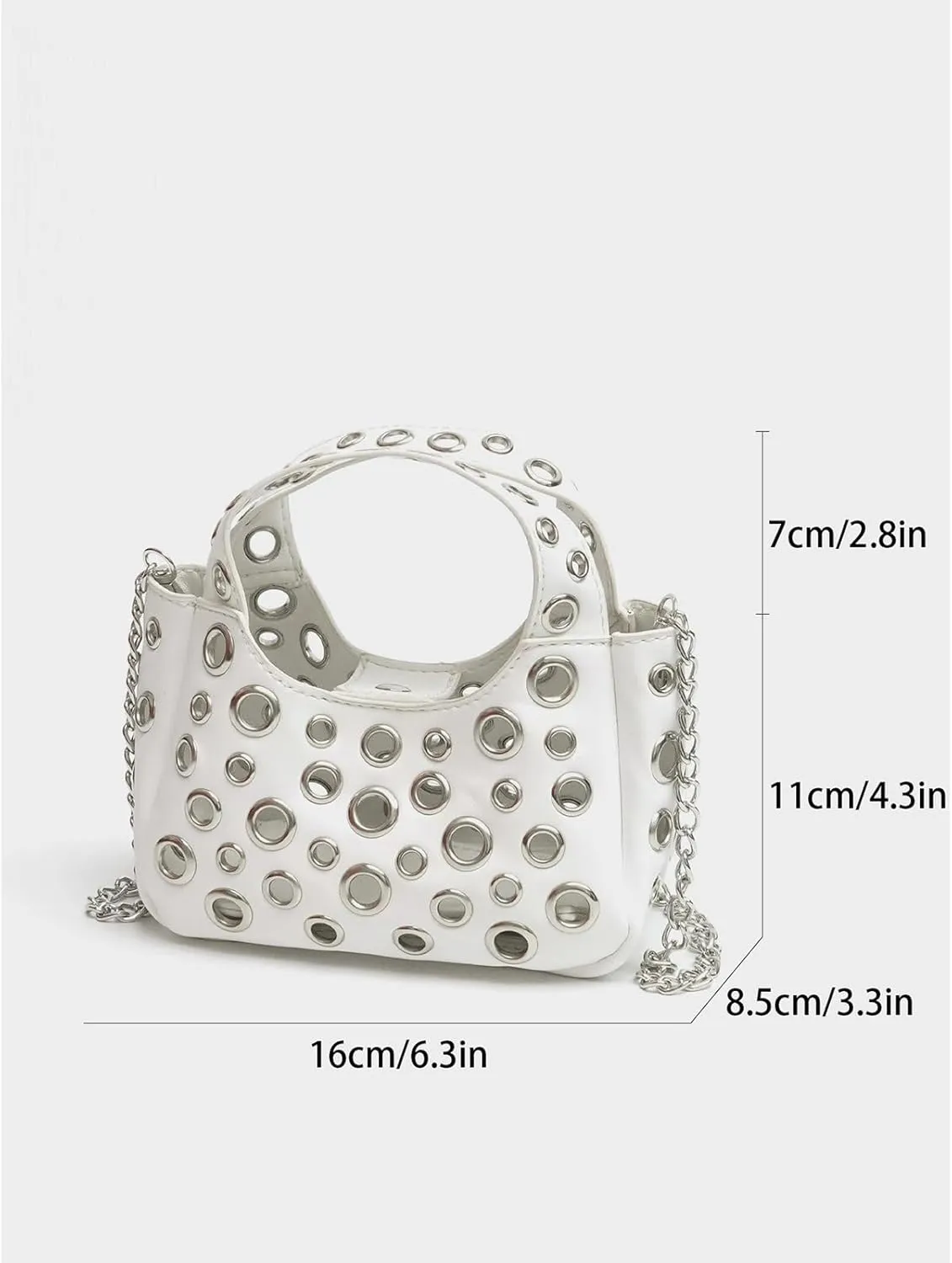 Cute Purse Studded Punk Purses Going Out Y2K Leather Shoulder Bag Everyday Vintage Handbag Aesthetic Purses