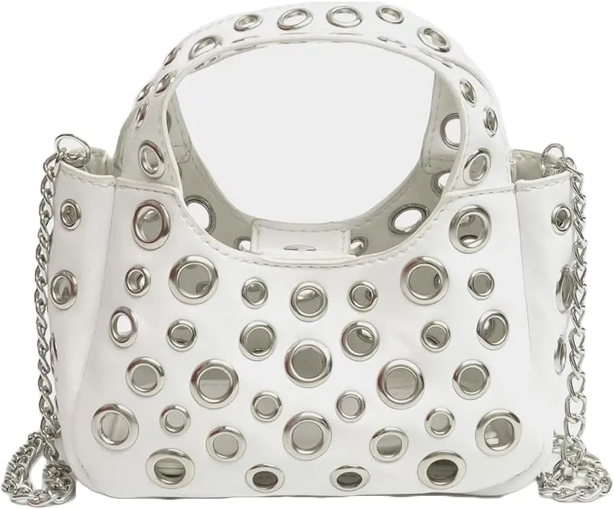 Cute Purse Studded Punk Purses Going Out Y2K Leather Shoulder Bag Everyday Vintage Handbag Aesthetic Purses