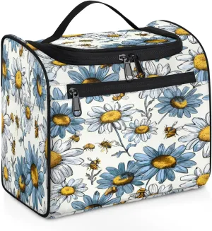 Daisy Bee Travel Toiletry Bag for Men and Women, Large Hanging Makeup Bag Organizer Toiletries Bag for Travel, Cosmetic Bag with Handle