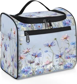 Daisy Floral Spring Travel Toiletry Bag for Men and Women, Large Hanging Makeup Bag Organizer Toiletries Bag for Travel, Cosmetic Bag with Handle