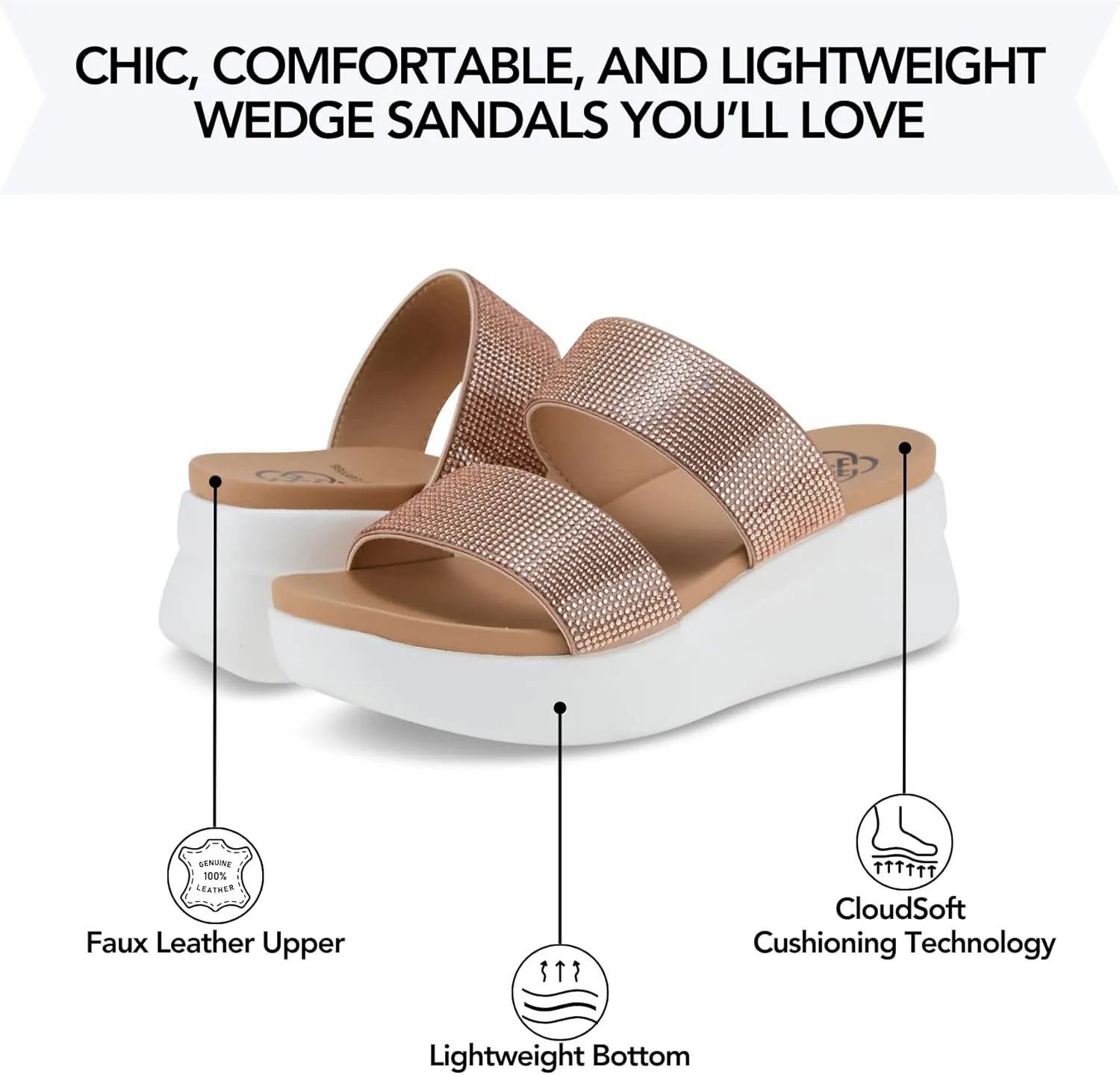 Daisy Fuentes Fatima Women's Wedge Sandals Comfortable Design