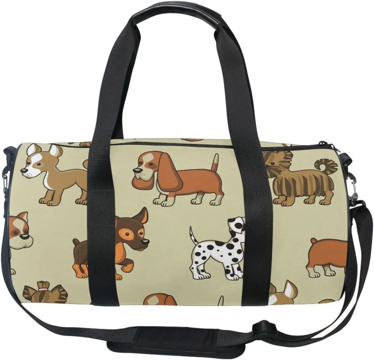 Dalmatian Puppies Seamless Portable Gym Bag, Travel Bag, Luggage bag, Sports Bag, Toiletry Bag with Handles, Detachable Shoulder Strap 17.6 x 9 x 9 inch
