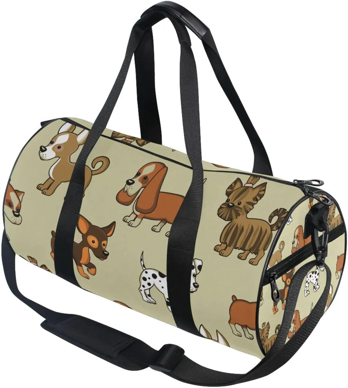 Dalmatian Puppies Seamless Portable Gym Bag, Travel Bag, Luggage bag, Sports Bag, Toiletry Bag with Handles, Detachable Shoulder Strap 17.6 x 9 x 9 inch