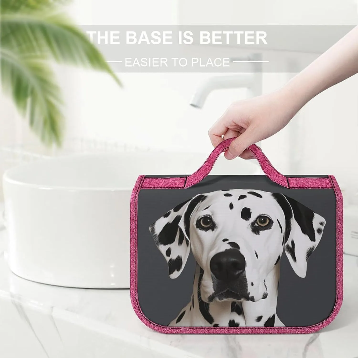 Dalmatian Travel Toiletry Bag for Women,Hanging Toiletry Organizer with Hook, Makeup Bag Travel Organizer for Shampoo,Toiletriesl