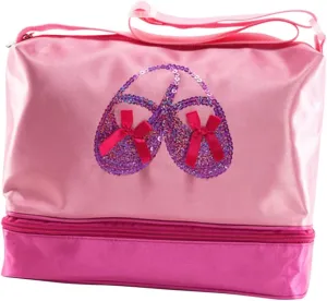 Dance Bag Girl Kids Shoulder Bag Ballet Toe Bags Ballet Tote Duffle Bag Messenger Bag Pink