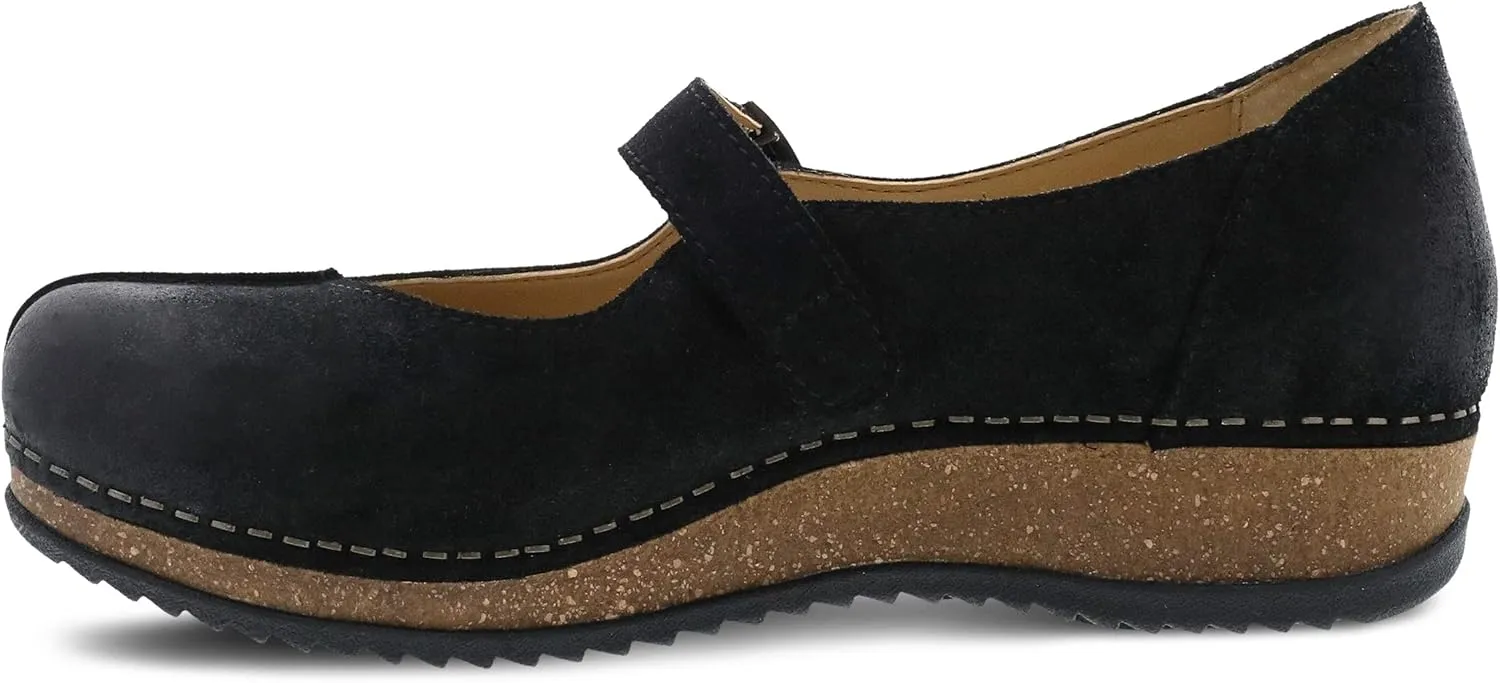 Dansko Women's Mika Mary Jane - Dual Density Cork/EVA Midsole and Lightweight Rubber Outsole Provide Durable and Comfortable Ride on Patented Stapled Construction