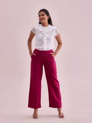 Dark Rose Linen Cargo Pants