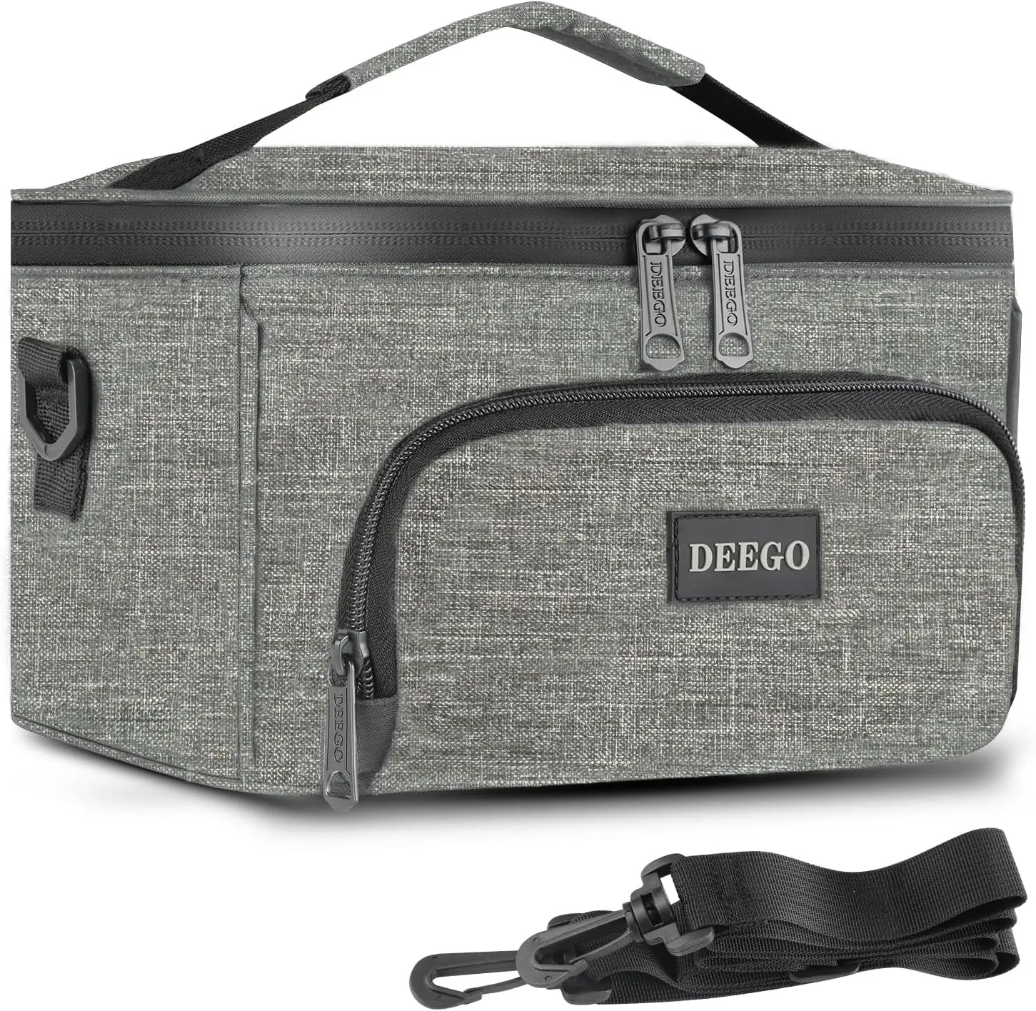 DEEGO Smell Proof Bag, Portable Smell Proof Case with Detachable Shoulder Strap and Removable Dividers