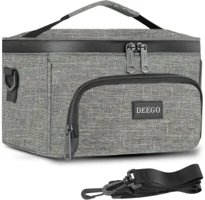 DEEGO Smell Proof Bag, Portable Smell Proof Case with Detachable Shoulder Strap and Removable Dividers