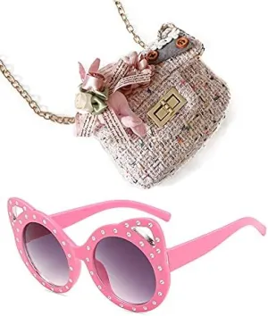 Deerhobbes Design your own Kids Girls' fashion Mini Handbags girl handbag flower bunny tweed Princess Purses girls sunglasses
