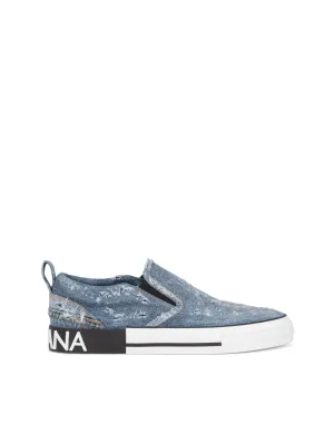 Denim patchwork Custom 2.Zero slip-on sneakers