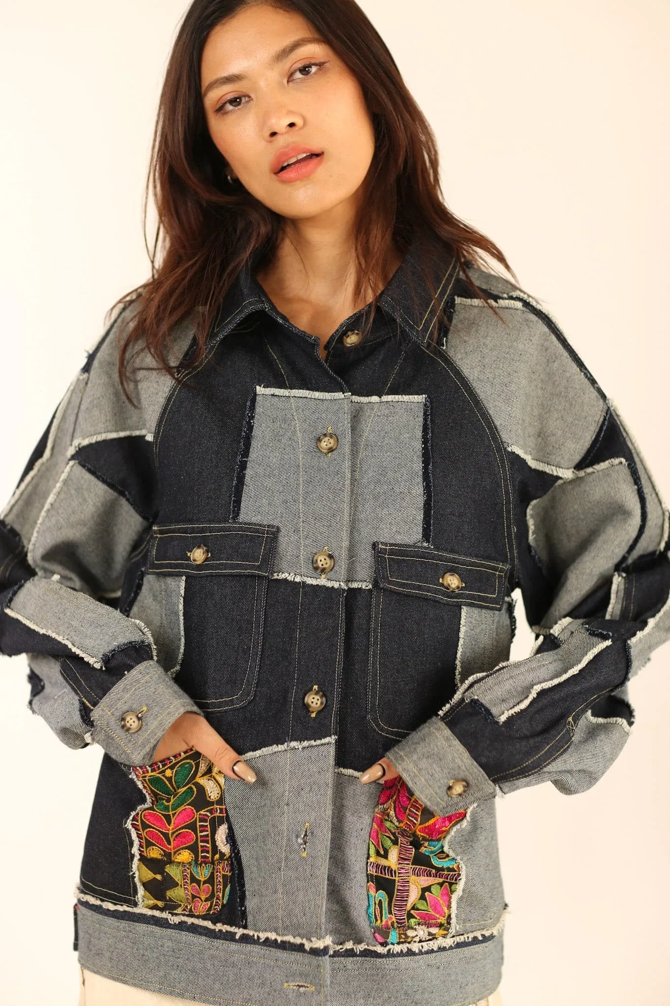 DENIM PATCHWORK JACKET MASHA