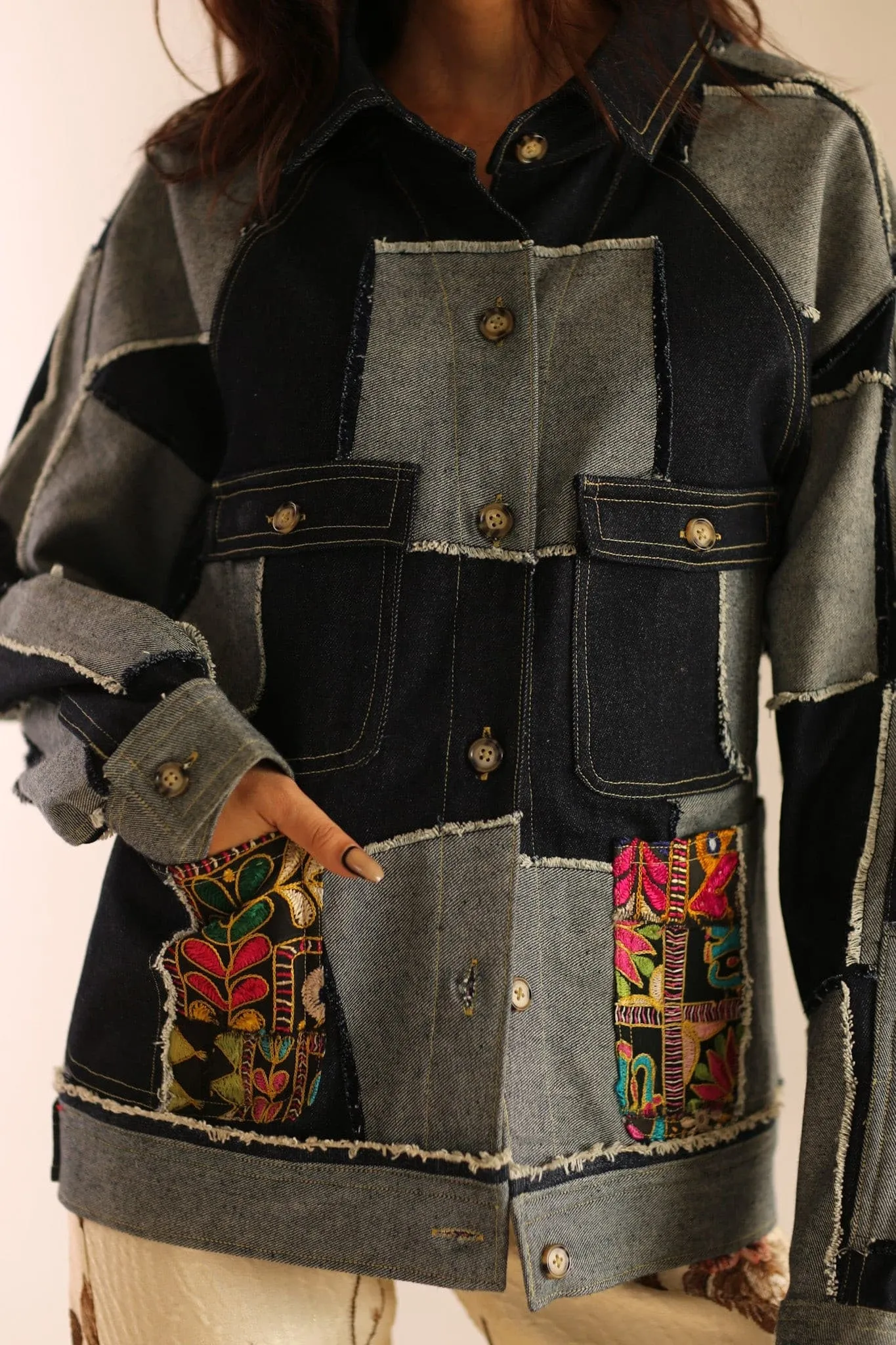 DENIM PATCHWORK JACKET MASHA